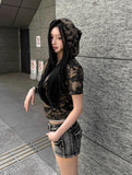 Camo Slender Crop Hoodie