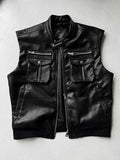 Rumiko Semi-Crop Pocket Sleeveless Jacket