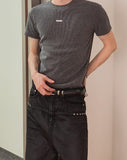 [PLAN MADE] Barbell Muscle-Fit Ribbed Half Tee