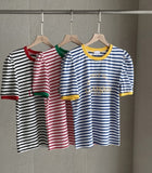 Leivit Stripe Color Matching Puff T-shirt