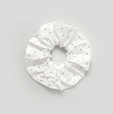 [Scrunchie Set] Dot Color Matching Lace Dot Pattern Puff Short Sleeve Blouse