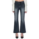 Dirt washing flared jeans