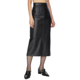 Maki leather long skirt