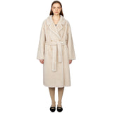 Harmo belted shearling long coat