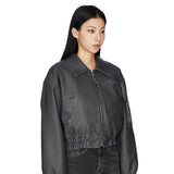 Au Vintage Leather Bomber Jacket