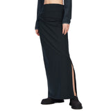 Act shirring maxi long skirt