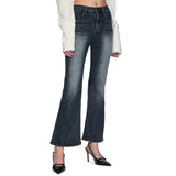 Dirt washing flared jeans