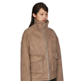 Rough shearling leather jacket