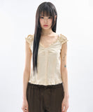 Maria frill puff blouse