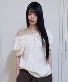 Peahen shirring balloon blouse