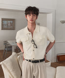 Base Two-Pocket Collared Short Sleeve Knit