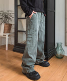 Larson Washed Multi-Pocket Wide Cargo Pants