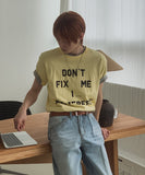 Fix Slogan Lettering Short Sleeve T-shirt
