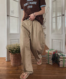 Nowell Back-Banding Cotton Wide Pants
