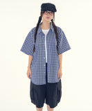 Embo check short sleeve over shirt