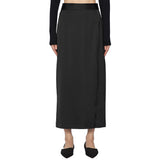 Wood slit long skirt