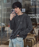 Love Pigment Henley Neck Long Sleeve T-Shirt