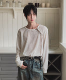 [PLAN MADE] Loop Lace-up Boat Neck Knit