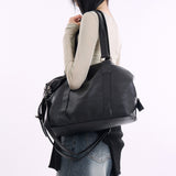 Trunk leather 2-way shoulder and cross bag