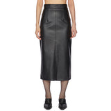 Maki leather long skirt