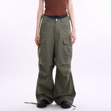 Trap side zipper parachute cargo pants
