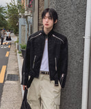 Baden Suede Belted Biker Jacket