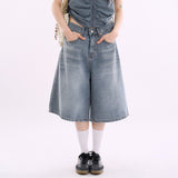 Faded vintage bermuda denim pants