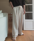 Bonnell Crinkle Stripe Wide Pants