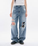 Brivan distressed wide denim
