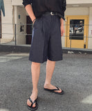 Duns One-Pleat Wide Bermuda Pants