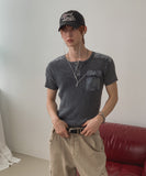 Brock Pigment Henley Neck Pocket Short Sleeve T-shirt