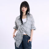 Origin linen over check shirt