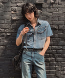 Terne pocket washing denim shirt
