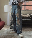 Funky Damage Wide Denim Pants