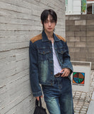 Morgan Corduroy Patch Denim Trucker Jacket