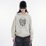 Star circle loose pigment hoodie