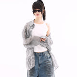 Extremely thin over check shirt