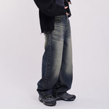 Scope deep blue wide denim pants