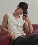 Rivet Pocket Ribbed Sleeveless