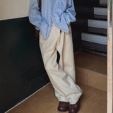 Evan Twill Cotton Wide Pants