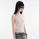 Bambi high-neck sleeveless top