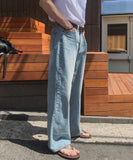 Ice Washed Wide Denim Pants