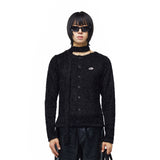 LOGO FUR CARDIGAN
