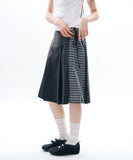 Litton side check pleated skirt
