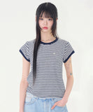 Marine terry stripe tee