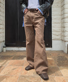 Curden Diagonal Cut Curved Bootcut Pants