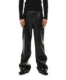 LEATHER BIKER PANTS