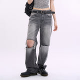 Freeze destroyed gray denim pants