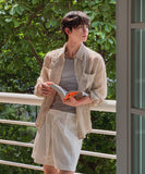 Crinkle Double Pocket Roll-up Check Shirt
