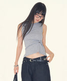 Tori string shirring sleeveless